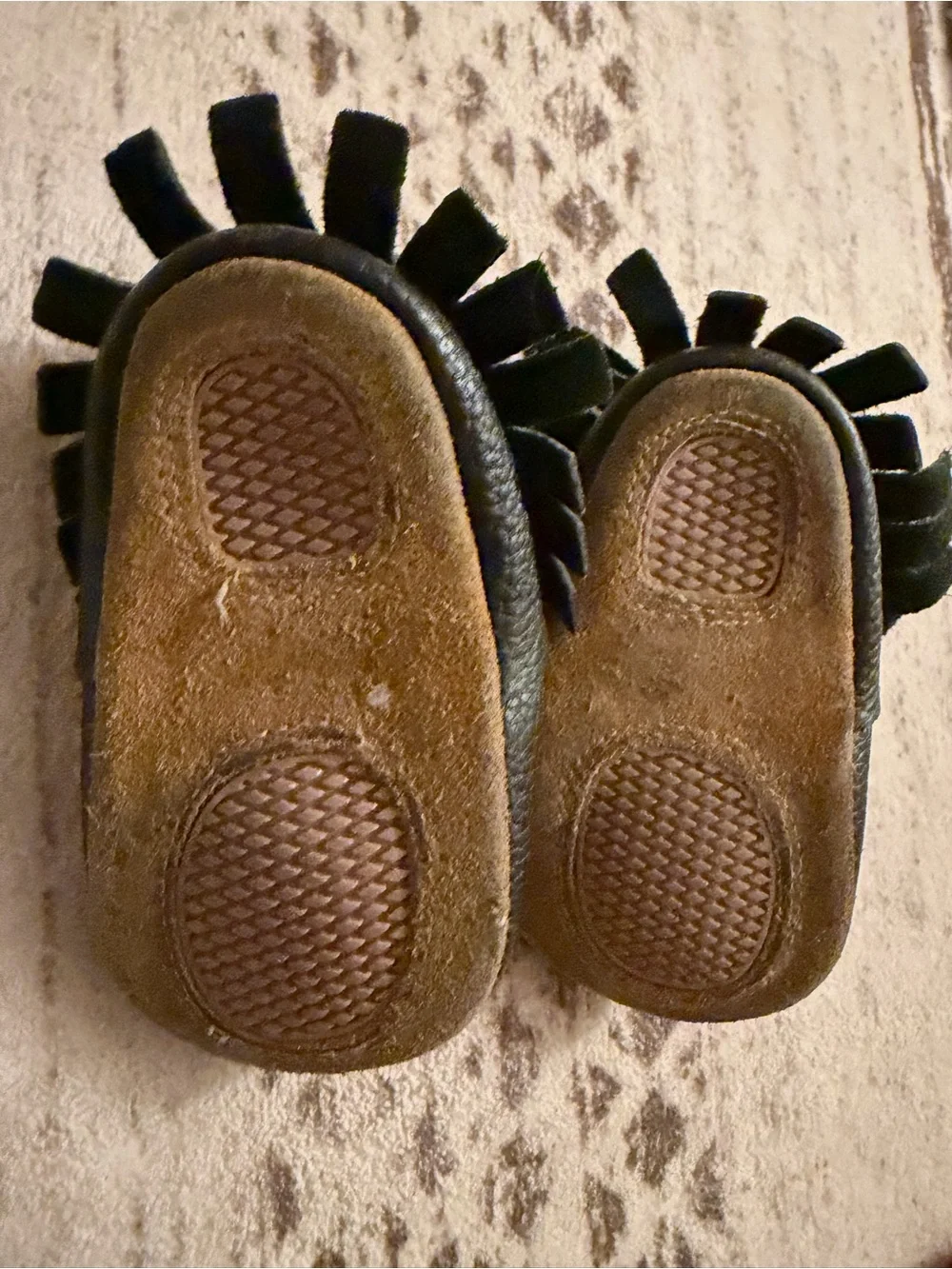 Zutano Black Toddler Moccasin Shoes - Soft Genuine Leather